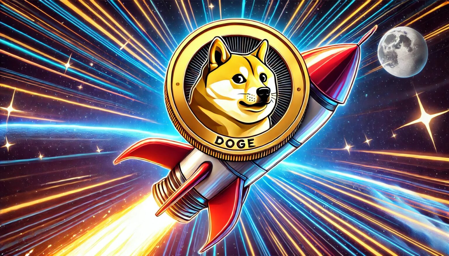 DALL·E 2025 01 27 07.51.51 A digital illustration of the Dogecoin DOGE cryptocurrency coin mounted o