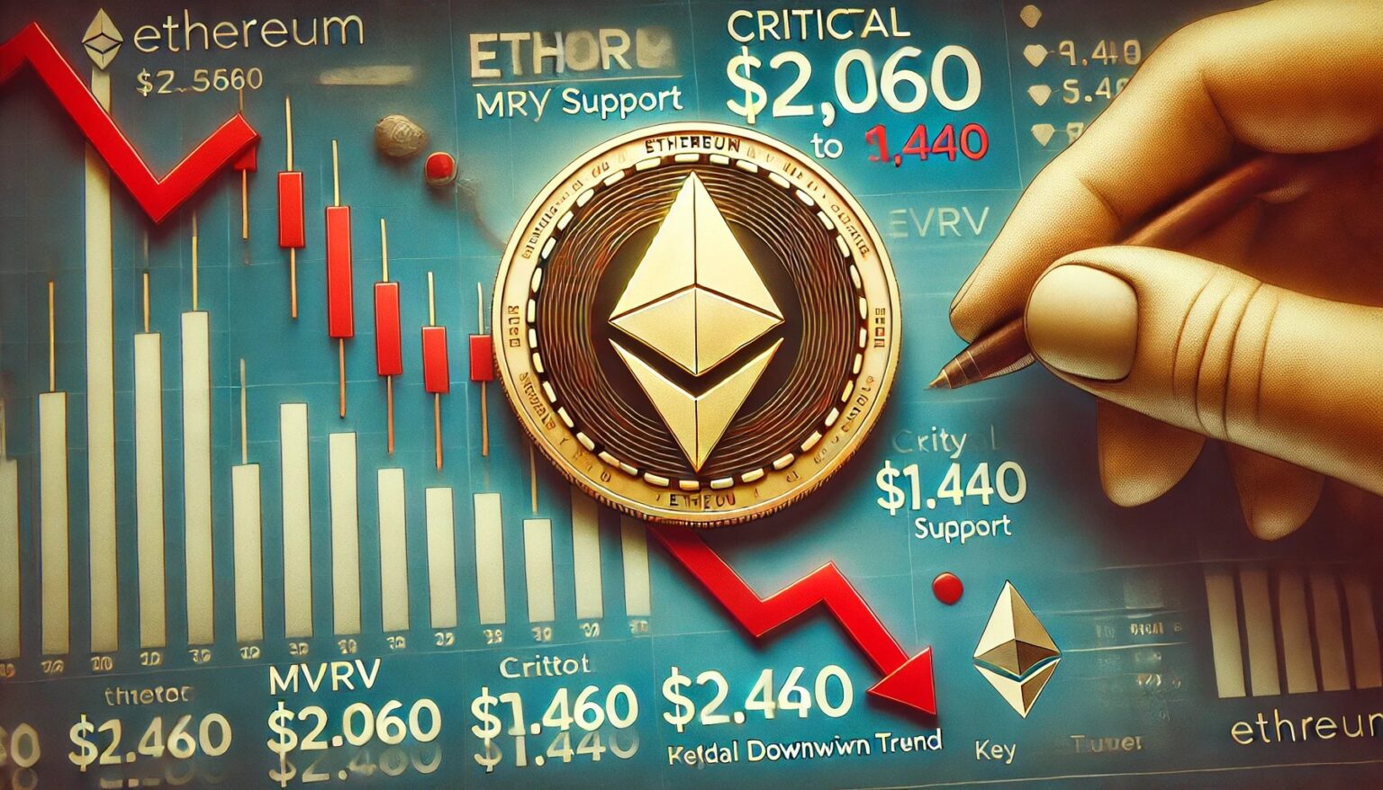 DALL·E 2025 03 11 10.15.34 A financial themed image illustrating Ethereum ETH testing critical MVRV