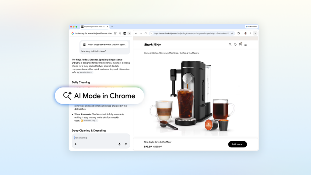 AI Mode in Chrome Social feed.width 1300