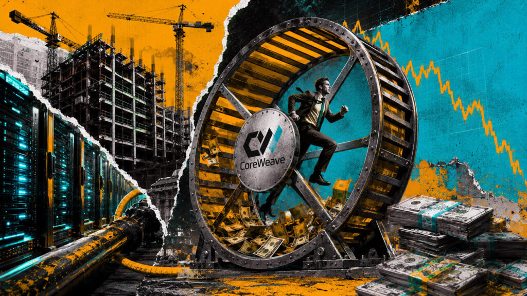 coreweave financing hamster wheel data center