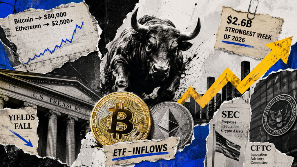 Bitcoin and Ethereum ETFs just had their biggest week of 2026 as crypto exploded higher crypto etf bull rally