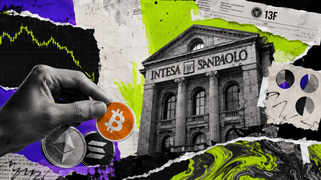 Italy’s biggest bank just slashed its Bitcoin ETF call position by 99% to triple down on staked Ethereum intesa sanpaolo crypto etf portfolio reset