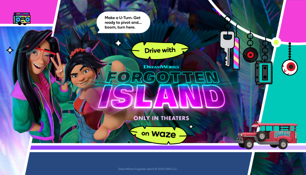 Drive with “Forgotten Island” on Waze. ForgottenIsland Keyvisual horizontal.max 1440x810