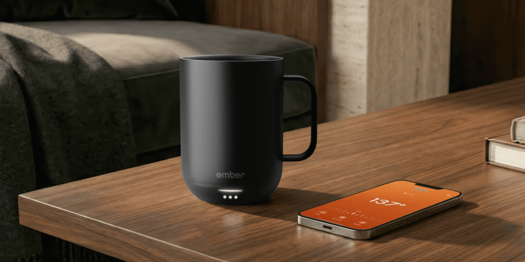 Ember Table with Phone Dark Black 10oz 030326